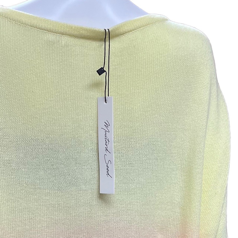 New Mustard Seed Sweater Ombre Gradient Yellow Pink Bell Sleeve‎ Women Medium - Picture 8 of 12
